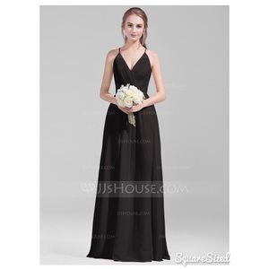 Black Formal Long Bridesmaid Dress
